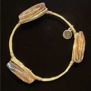 BOURBON & BOWTIES Gold Toned with Champagne Sparkling Crystals Bangle